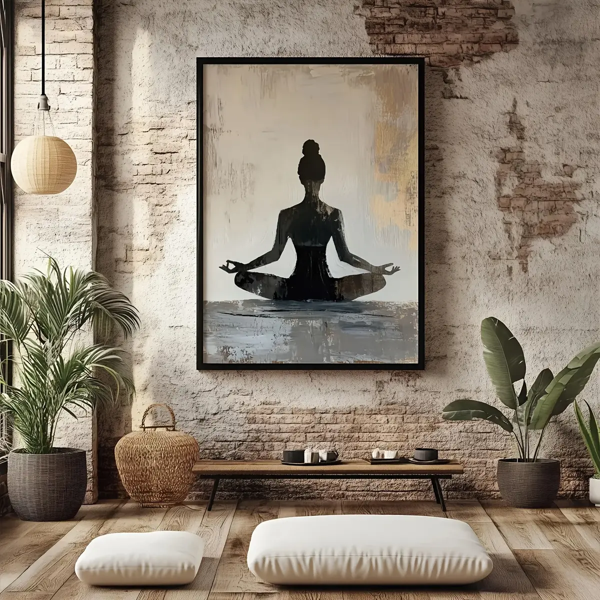 1 Yoga & Meditation Poster Print – Zen Wall Art, Modern Minimalist Yoga Pose Silhouette, Meditation Wall Art, Mindful Decor, Yoga Studio Decor (Unframed)
