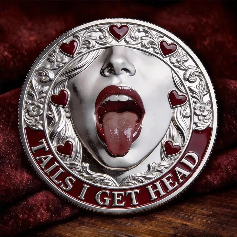 Double Sided Heads I Get Tail Coin Romantic Couple Keepsake Novelty  Anniversary Gift For Boyfriend Girlfriend