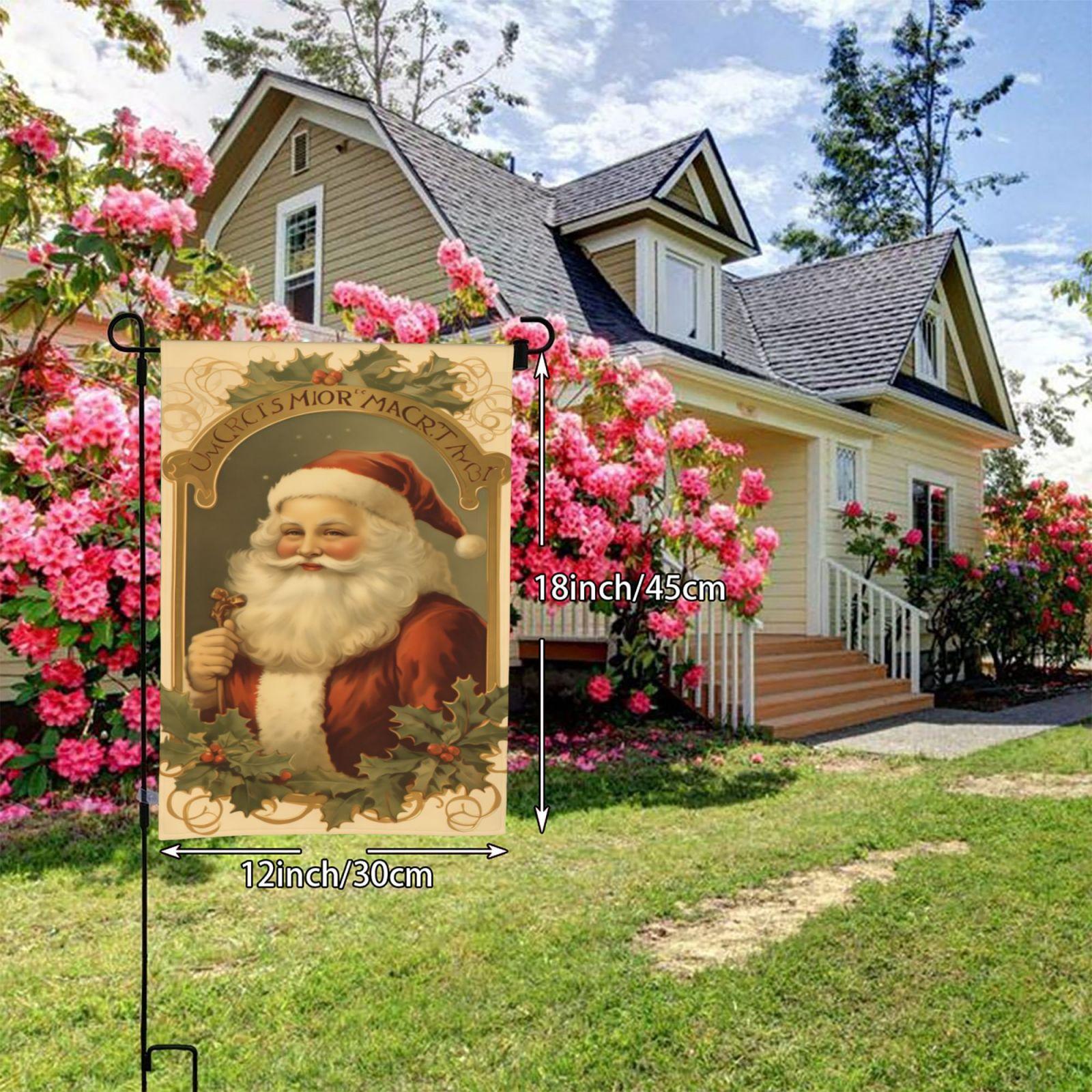 Christmas Garden Flag, 1 Count Double Sided Santa Claus Pattern Garden Flag, Christmas  Flag for Outdoor Yard  Garden Patio  Lawn Decoration