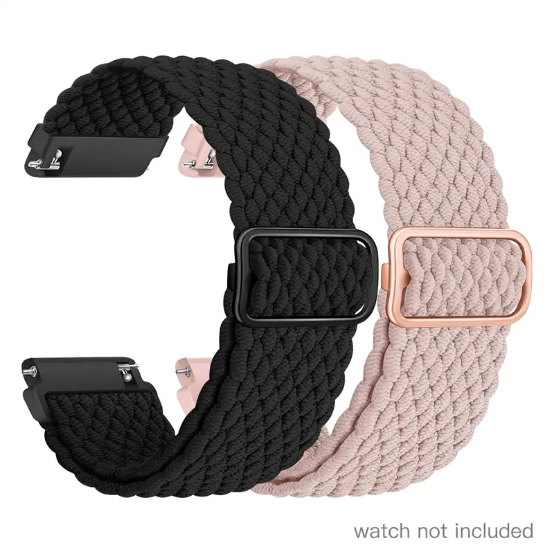 Braided Nylon Watch Band, 2 Counts Comfortable and Breathable Elastic Watch Band, Wearable Accessories Compatible with Samsung Galaxy Watch, Smartwatch Strap, Smart Watch Straps (Band Only)