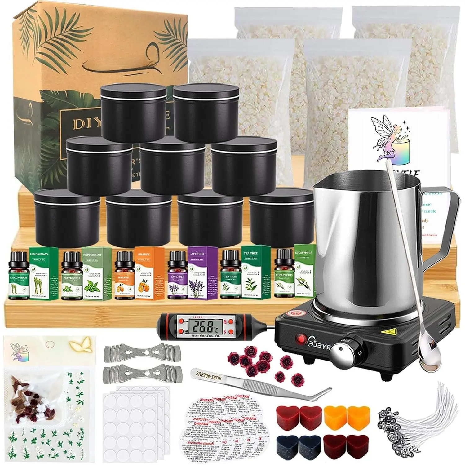 Candle Making Kit for Adults, Soy Wax & Wax Melter, DIY Candle Kit |  Scented Wax & Complete Supplies. Beginner Friendly DIY Craft Kit for  Decor &  &  Candle Projects.