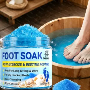 80G Foot Bath Salt-Hypoallergenic Sea Salt for Deep Cleansing, Moisturizing&Cracked Heels-20-Min Relaxing Soak for Dry Feet, Post-Exercise&Bedtime Routine - Cooling comfortable Use, Foot Soak Bath, Relaxing Foot Care, Oceaninspired Design,Men & Women