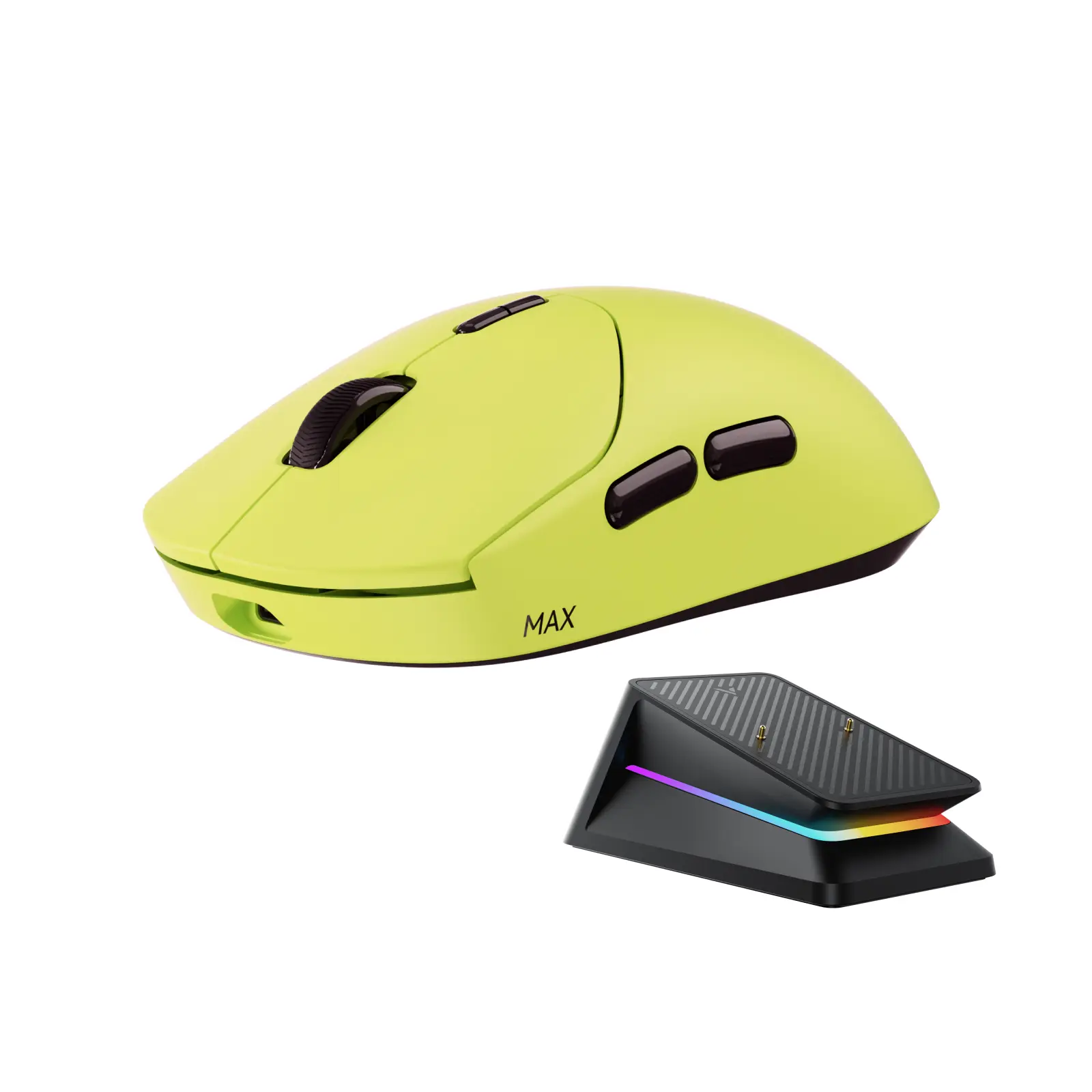 Rapoo VT2 MAX Wireless Gaming Mouse with P5 RGB Mouse Charging Dock, True 8K Wireless Polling Rate, 53g Lightweight, Up to 750 Hours Battery Life,  120M Click Optical Switch, 10 Programmable Buttons, Macro Enabled for Windows, MAC, PC, Laptop