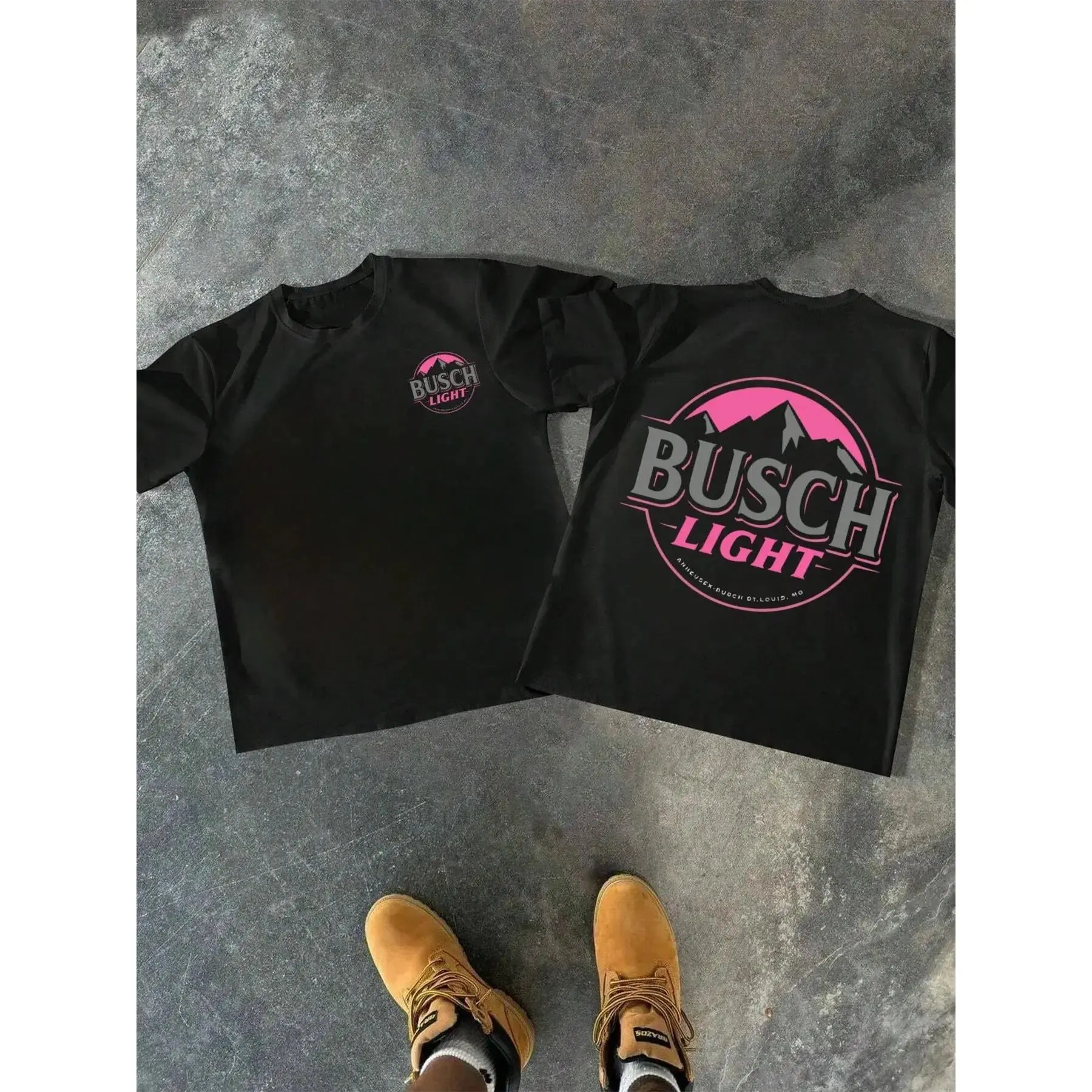 Oversized Soft Cotton Pink Mountain Graphic T-Shirt |   Streetwear, Western Aesthetic, Country Concert Outfit, Beer Lover Tee, Viral, Unisex, Retro Style, Casual Daily Wear, Trendy Drinking Apparel, Gift for Beer Fans, Bold Print, Crew Neck, Short Sl