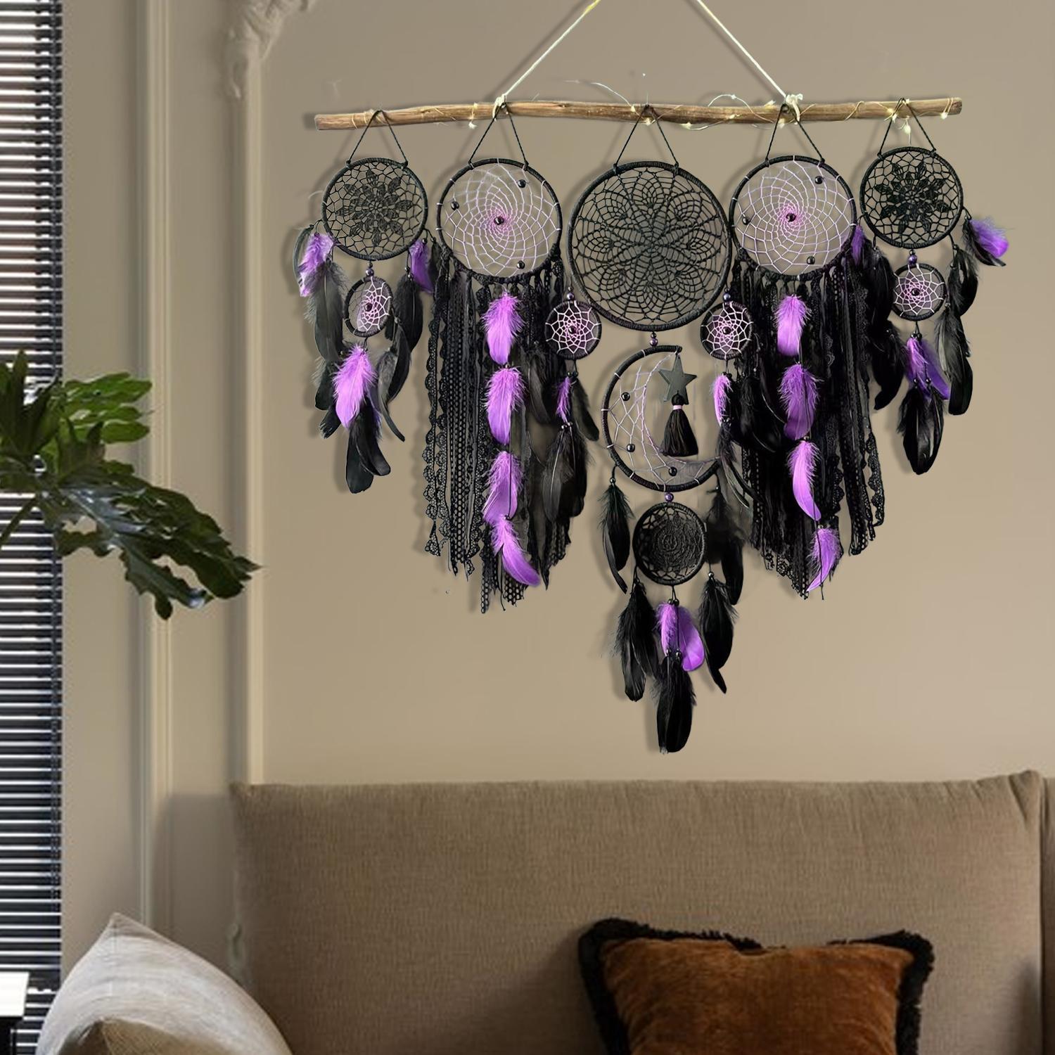 Dream Catcher, 5 Counts/set Feather Decor Wall Hanging Design Hanging Dream Catcher, Wall Hanging Decor Hangable Room Decor for Home Living Room Bedroom, Home Decor