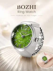 Digital Couple Watch Ring, Quartz Alloy Ring Watch, Fashion Vintage Gift Jewelry, Round Quartz Band, Women's Accessory
