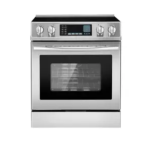 VEVOR 36 in Electric Range Oven, 6.0 Cu. Ft. Capacity Compact Freestanding Oven, Stainless Steel Kitchen Stove, with 5 Burners, Digital Screen Button Control, Easy Reach Racks for RV(No Power Cord)