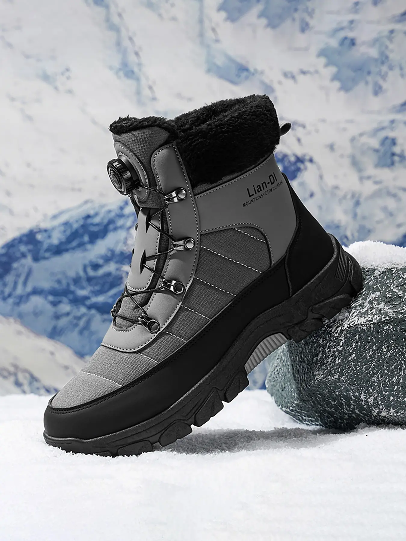 Fashionable Snow Boots, Durable Boots, Minimalist Style, Above Ankle but Below Knee, PU Upper, PVC Sole, Solid Pattern, Winter Shoes & Boots