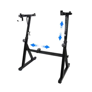 Heavy Duty Adjustable Z-Style Keyboard Stand – For 54/61/88 Key Electronic Pianos – 250 lbs Load – Portable Black Piano Stand with Wheels, Footrest, and Music Holder