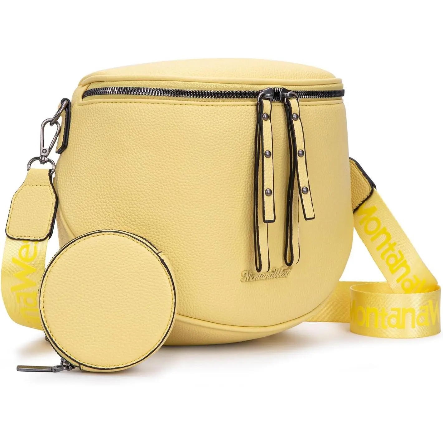 Crossbody Bag for Women, Large Bum Bag Purse Soft Vegan Leather Travel Fanny Pack with Coin Purse