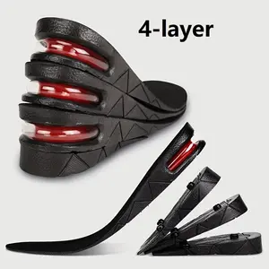 4-Layer Breathable Heel Lift Insoles, Comfortable Air Cushion Invisible Height Boosters, Unisex, Ideal Gift for Men