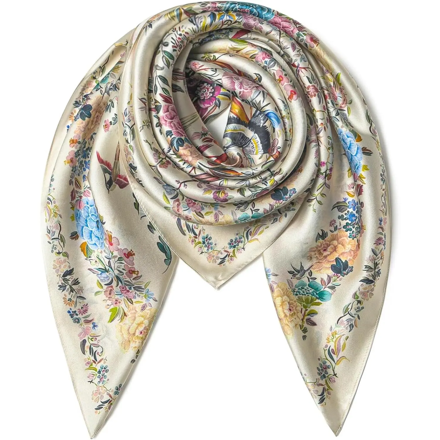 100% Pure Mulberry Silk Scarf 35" Large Square Lightweight Headscarf –Women’s Hair Wraps The shawl-With Gift Packed
