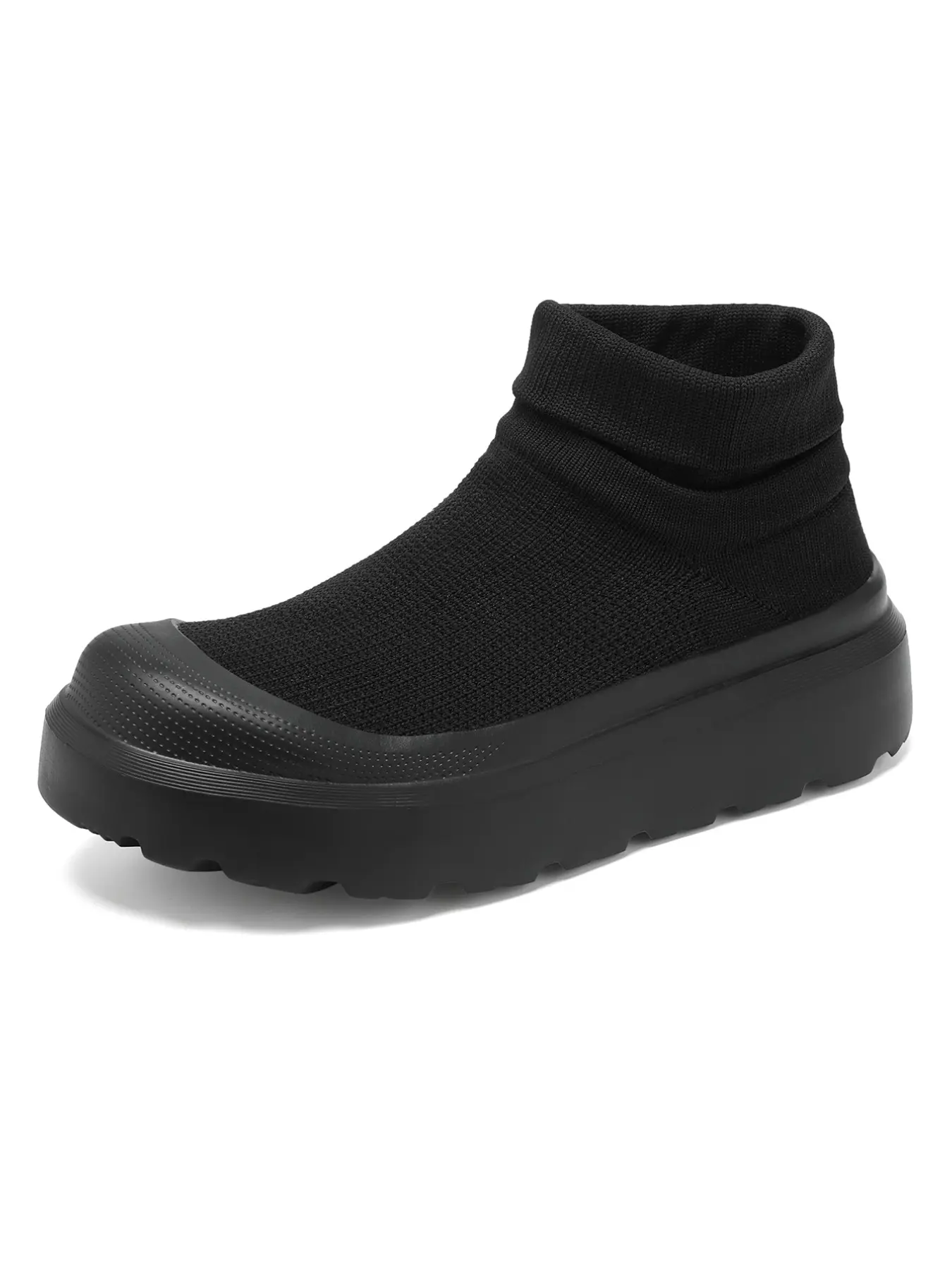 Women's Elastic Knit Sock Boots, Thick Sole Anti-Slip Height-Boosting Breathable Streetwear Short Boots, European and American Style