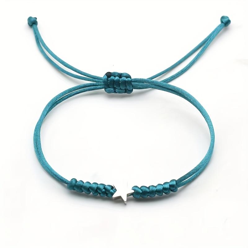 A Easy And Cute Multicolored Star Couple Handmade Woven Red String Bracelet, Minimalist Wrist Accessory, Pentagram, for Couples, Best Friends, And Parent- Matching Bracelets