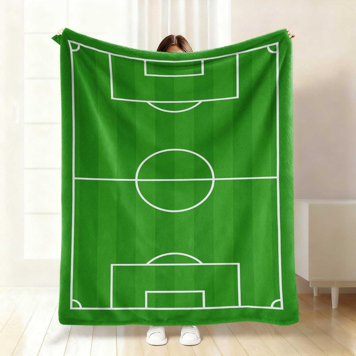 Green Football Field Theme Print Flannel Blanket - Pattern Printed Flannel Blanket - Comfortable Blanket, Soft And Warm, Four Seasons Universal, Suitable For Bed, Sofa, Office And Outdoor Blanket Green Football Field Theme Print Flannel Blanket - Pattern Printed Flannel Blanket - Comfortable Blanket, Soft And Warm, Four Seasons Universal, Suitable For Bed, Sofa, Office And Outdoor Blanket
