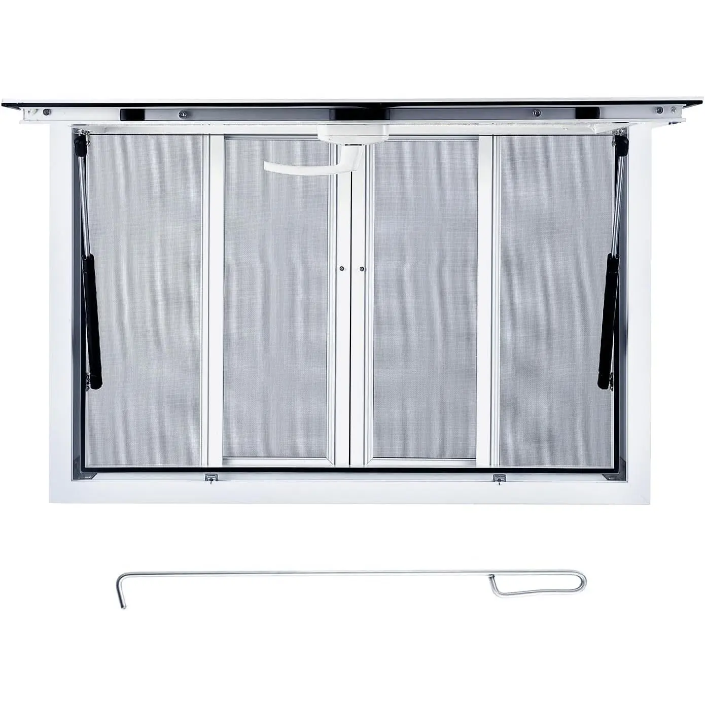 Aluminum Alloy Frame Concession & Food Truck Service Windows, Multi-Size Options (48"x36", 53"x33", 36"x?), Horizontal Sliding Screens, 85° Awning Doors, 4 Sliding Panels, Mosquito Screens & External Accessories