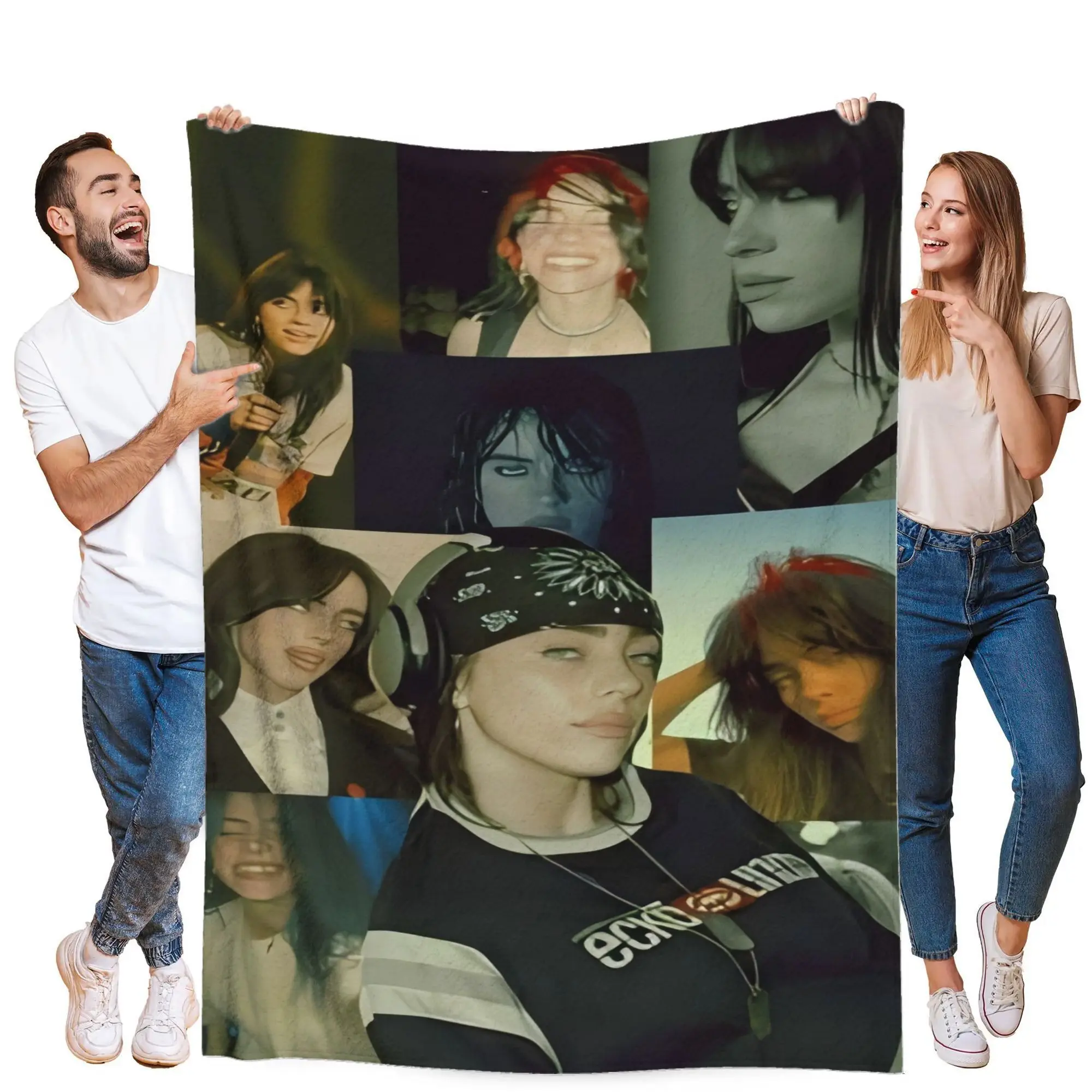 [JIT] Billie Poster Flannel Blanket - Comfortable and warm, suitable for sofas, offices, and travel - Versatile gift idea