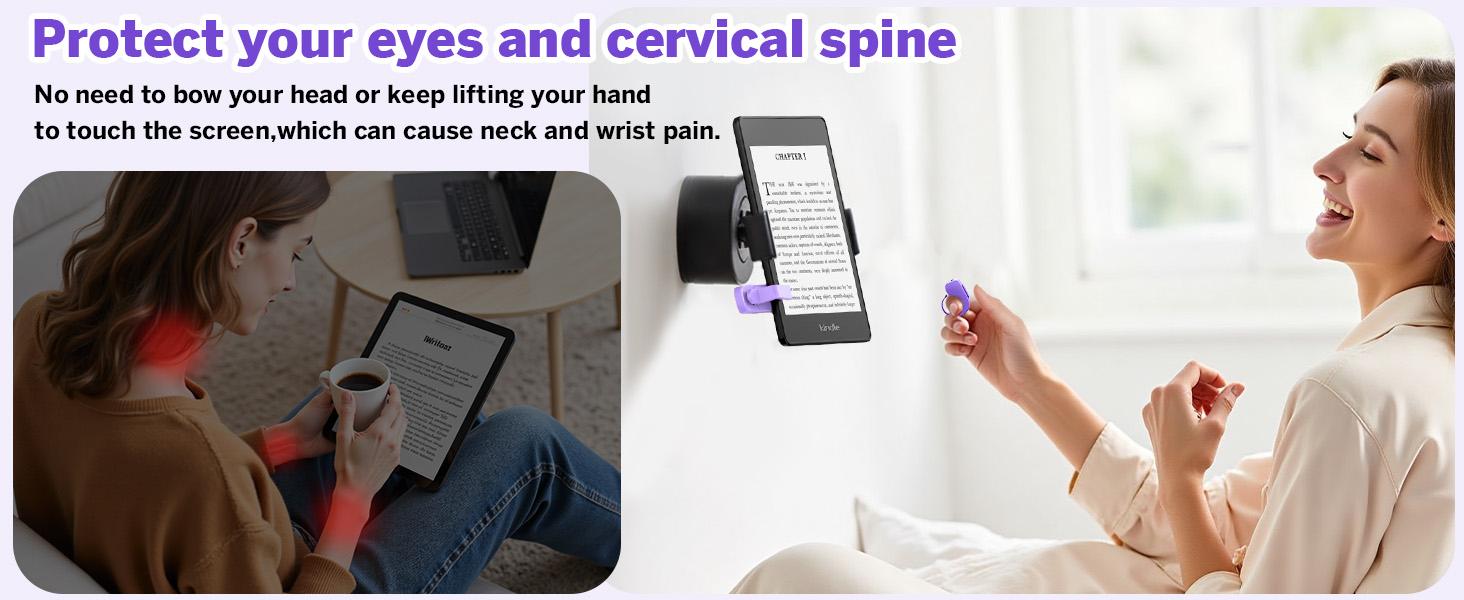 Page Turner Ring for Kindle,Remote Control for iPhone iPad Android Tablets E-Readers,Clicker Page Turner for Kindle Accessories for Camera Video Record&Shutter Selfie (Purple)