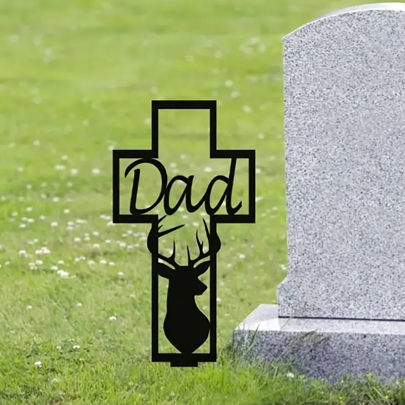 Personalized crosses, cemetery markers, tombstones, metal crosses, hunter memorabilia, deer memorial stones, garden stakes, remembrance gifts, antlers