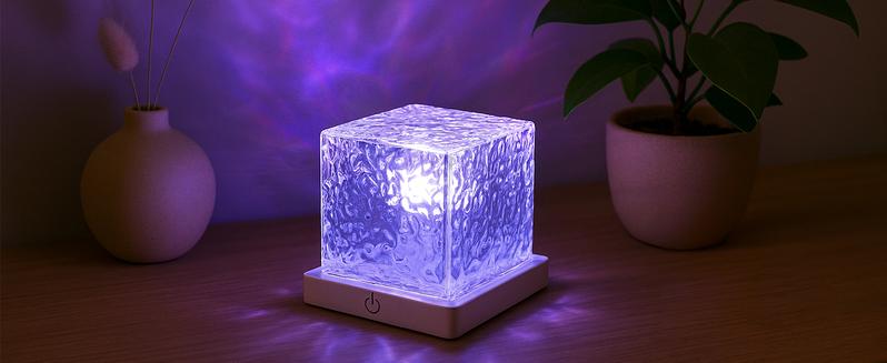 Rechargeable Shower Light No Wiring, 16 Color Changeable Ocean Wave Projector Light, Dimmable Waterproof Shower Lamp with Remote, Rotating Flame Water Ripple Lamp for Shower, Bathroom, Bedroom Decor