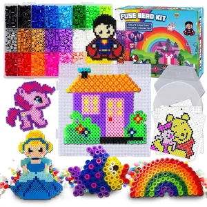 FUNZBO 5500 5mm Fuse Beads Kit - 24 Colors | 111 Patterns, Arts and Crafts for Girls and Boys, Kids Toys Set, Gifts for Kids, Teens and Adults Age 5+ Years Oldgift