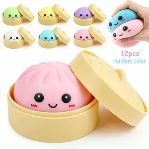 Dumpling Squishies, Viral Dumpling Squishy Mystery Box, Soft Squeeze Fidget Sensory Toys, Stretchy Desk Toys for Stress Relief