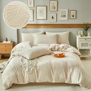 Tropical Palm Leaf Cut Floral Duvet Cover Set, 2/3 counts(1 Duvet Cover + 1/2 Pillowcases), French Vacation Style Bedding, 10 Sizes Available, All-Season Use, Ideal for Bedroom & Guest Room Decor, Perfect Holiday & Birthday Gift