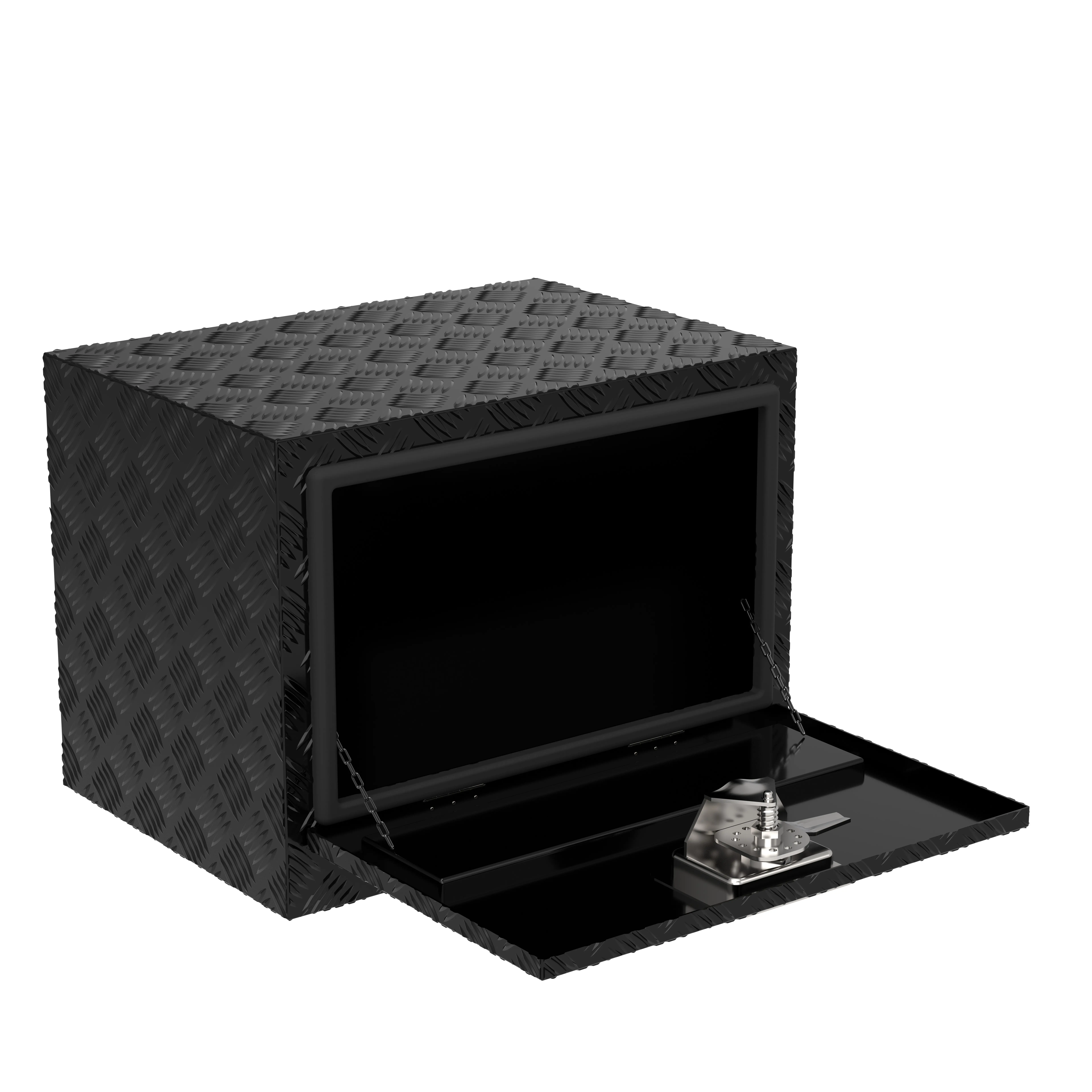 XKV Heavy Duty Storage Aluminum Truck Tool Box Storage,24 * 17 * 18" w/Lock and KeysDesigned For Semi-Truck,Black Bar Chest Box Organizer For Pickup,Truck Bed,RV,Trailer