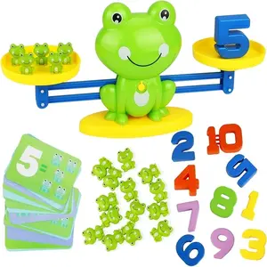 Frog Balance Math Toy (Random Digital Colors)- Green Plastic, Interactive Weight Stacking & Counting Game for Youngsters, Ideal for Logical Thinking & Intellectual Development, Educational Toy | Interactive Learning | Durable Toy