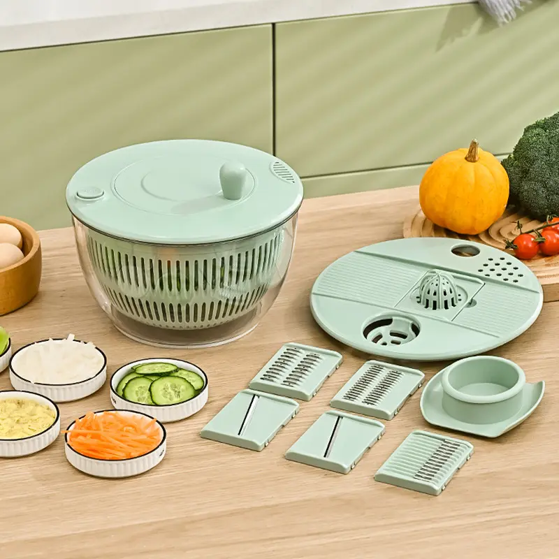 Multifunctional vegetable salad dehydrator vegetable cutter household fruit water dumper cucumber potato shredding slices dryer