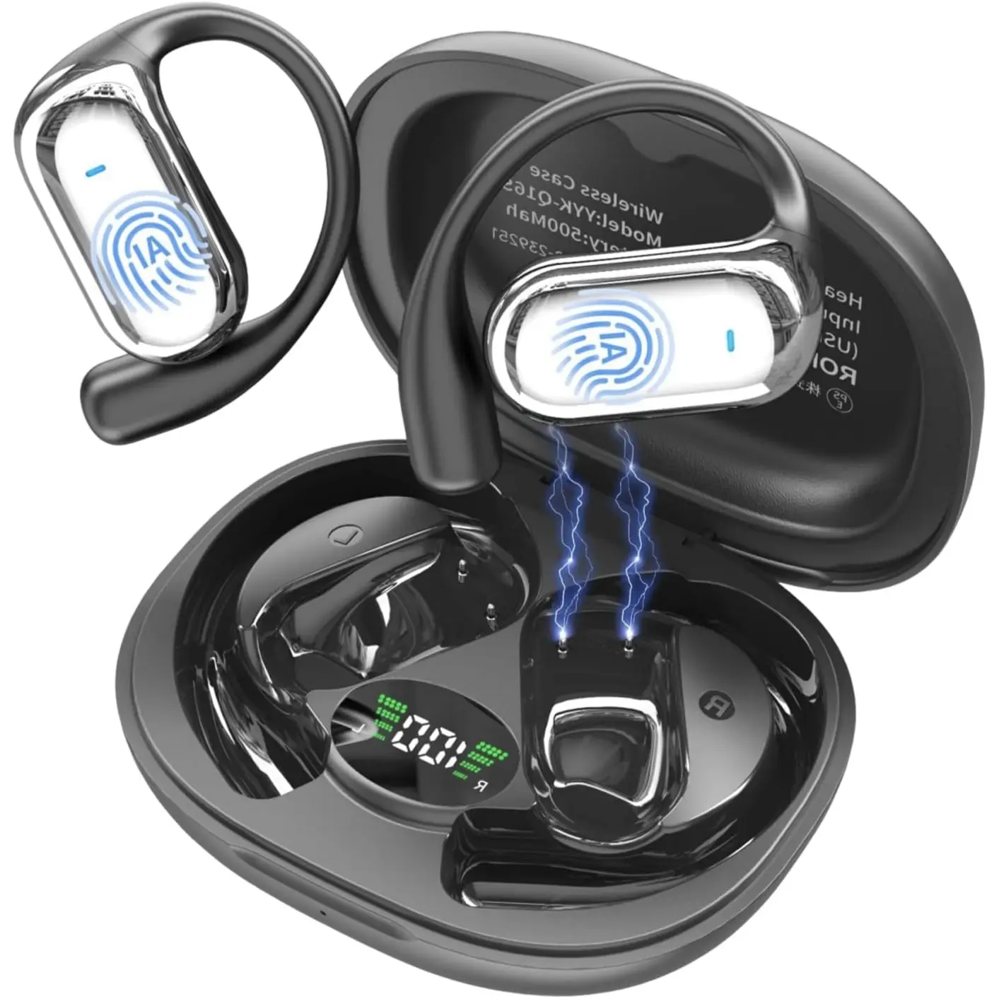 AI Translation Headphones in Real Time 144 Languages 4-in-1 Bluetooth 6.1 Translator Headphones 50 Hours Playtime Live Voice Translator Earphones with App Translation Headphones for Business, Travel sports