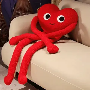 Long Legs Love Heart Shape Pillow Cute Stuffed Red Heart Pillow Soft Plush Toys Lover Friends Festival Gift