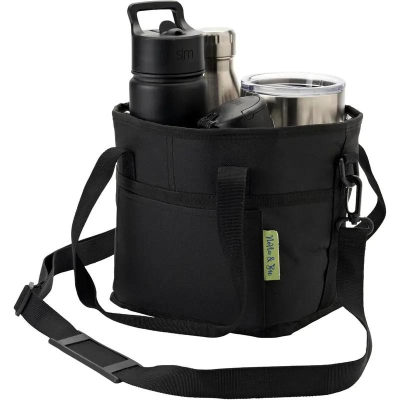 4-Bottle Water Bottle Holder With Strap – Family Size Drink Carrier, Adjustable, Spill-Proof, Lavender