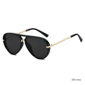 Women's Vintage Unisex Full-Rim Aviator Sunglasses, 2026 Trendy Multi-Color Gradient Lenses, Summer Beach Travel Sports Eyewear