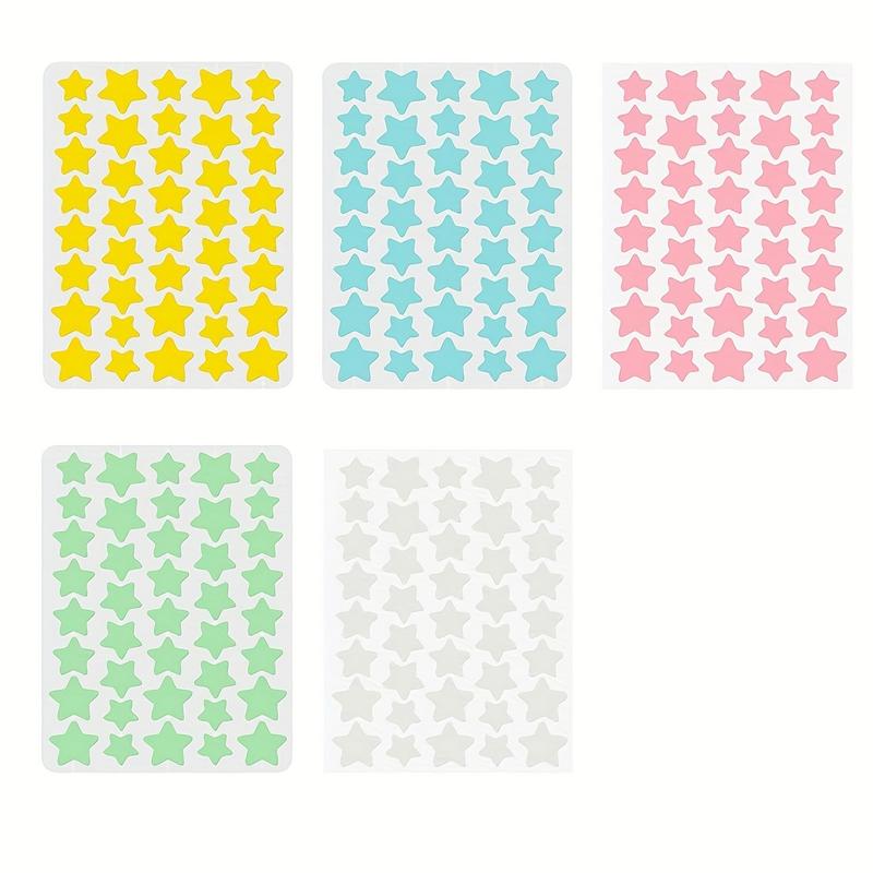 Colorful Star Patches - Alcohol-Free, Unscented, Hypoallergenic & Non-Irritating Invisible Facial Patches for All Light Beige Types, Cleansing & Moisturizing Effect