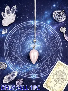 1pc Natural crystal water droplet pendulum divination tool decoration, spiritual healing chakra balancing energy crystal pocket guardian pendulum, Tarot card magic and witch yoga spiritual aura pendant, clearing negative energy magic meditation detector