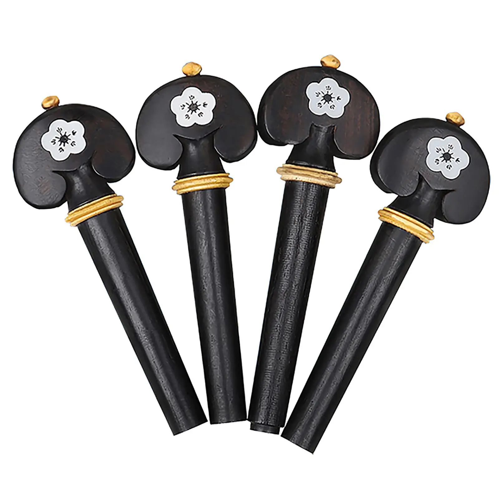 Violin Tuning Pegs 4 Counts/set Handmade Carved Ebony Fish Eye Tuning Pegs, Musical Instrument Accessories for Violin