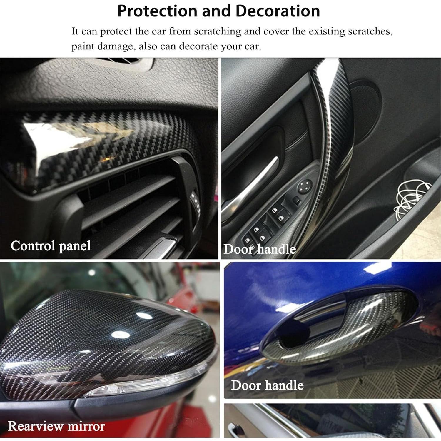 Carbon Fiber Vinyl Wrap for , Black High Gloss 6D Wrap Vinyl Film with Bubble Free Air Release DIY Sticker Decal Interior Exterior (1ft x 10ft) Carbon Fiber Vinyl Wrap for , Black High Gloss 6D Wrap Vinyl Film with Bubble Free Air Release DIY Sticker Decal Interior Exterior (1ft x 10ft)