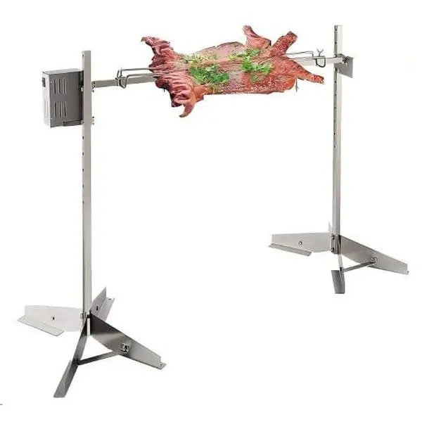 Heavy-Duty Rotisserie Grill Kit – 132 lbs Capacity Pig & Lamb Roaster with Dual 52W Motors, Height Adjustable Spit, Stainless Steel