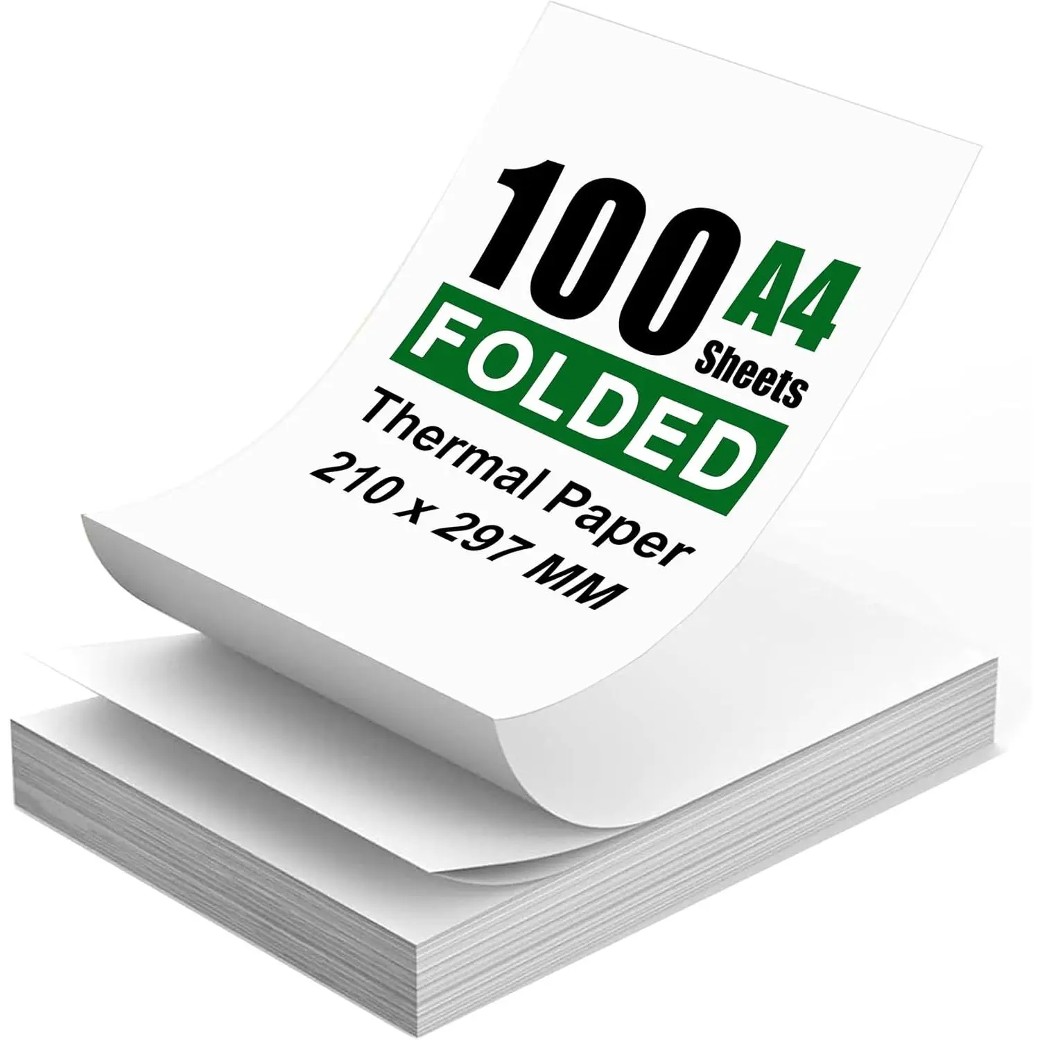 A4 Thermal Paper for Portable Printers(8.27x11.69In, 100 Sheets), Fanfold