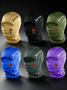 6pcs Unisex Letter and Flower Printing Balaclava Mask Neck Gaiter Headwear Breathable Ski Mask for Men Women Outdoor Sports Hiking Fishing Commuting Suitable for Daily Wear