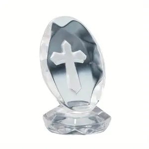 Simulated Plastic Crystal Cross Ornaments - Decorative Home & Religious Decor for Bedrooms, Small Wedding Gifts