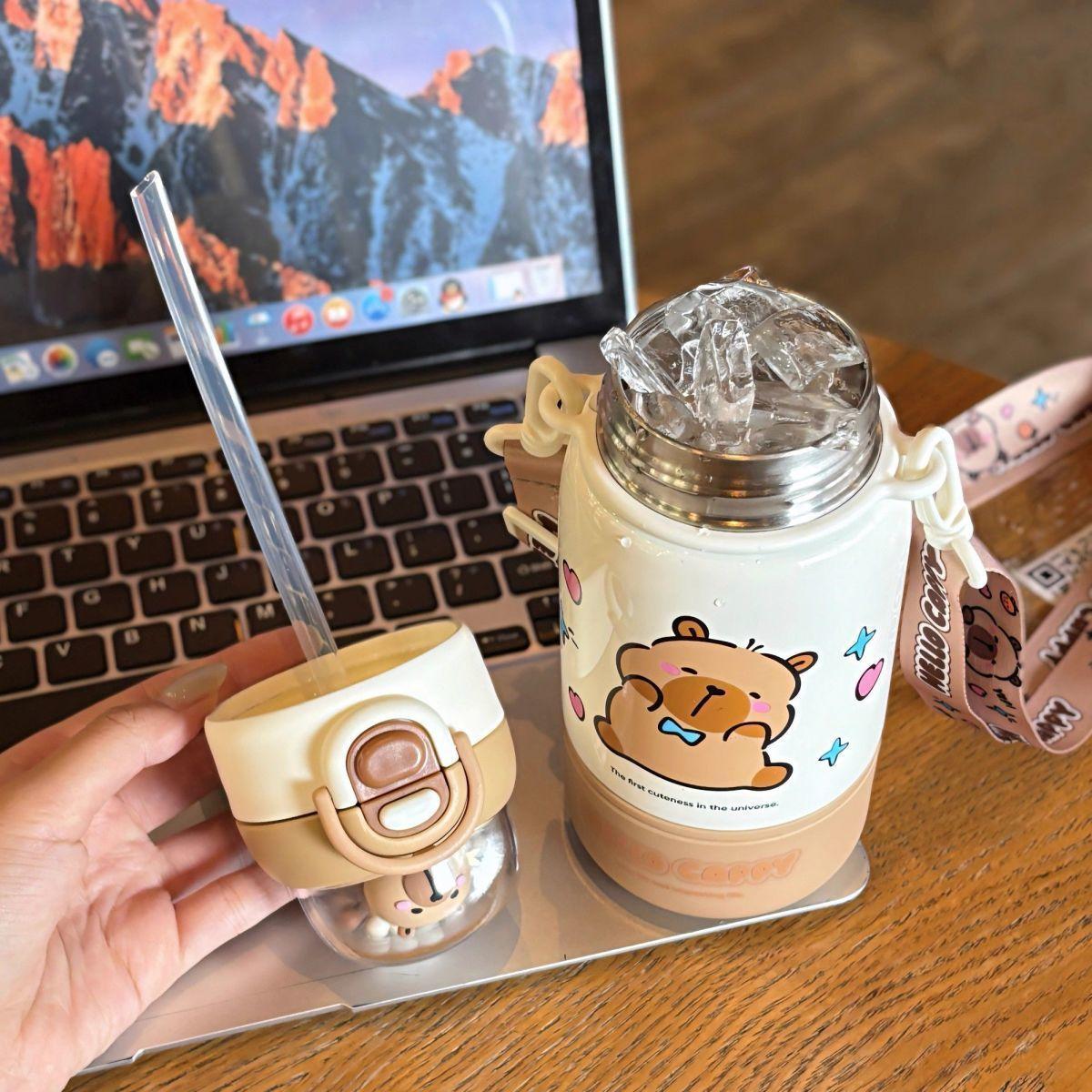 400ml Capybara Stainless Steel Coffee Cup Travel Thermal Mug Leak-proof Bottle Tea Coffee Mug Insulated Cup Gift Back To School 400ml Capybara Stainless Steel Coffee Cup Travel Thermal Mug Leak-proof Bottle Tea Coffee Mug Insulated Cup Gift Back To School