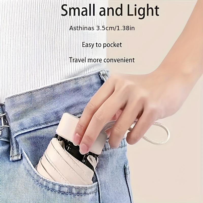 SleekHush Folding Super Mini Pocket Umbrella - Ultra-Light, Reinforced Windproof, UV Blocking for Travel, Daily Use, Pastel Colors