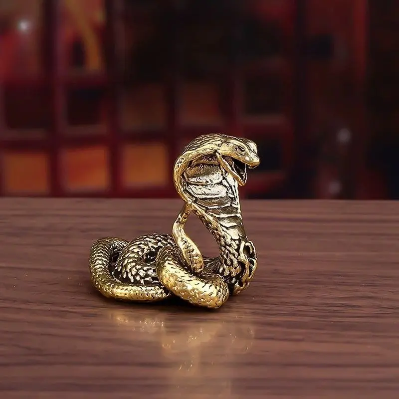 Vintage Brass Snake Statue, Antique Craftsmanship Decorative Home Decor Accent, Perfect Gift for Holidays & Seasons, Unique Artistic Sculpture, Indoor Home Decoration, Decorative Sculptures, Statues for Home Decor