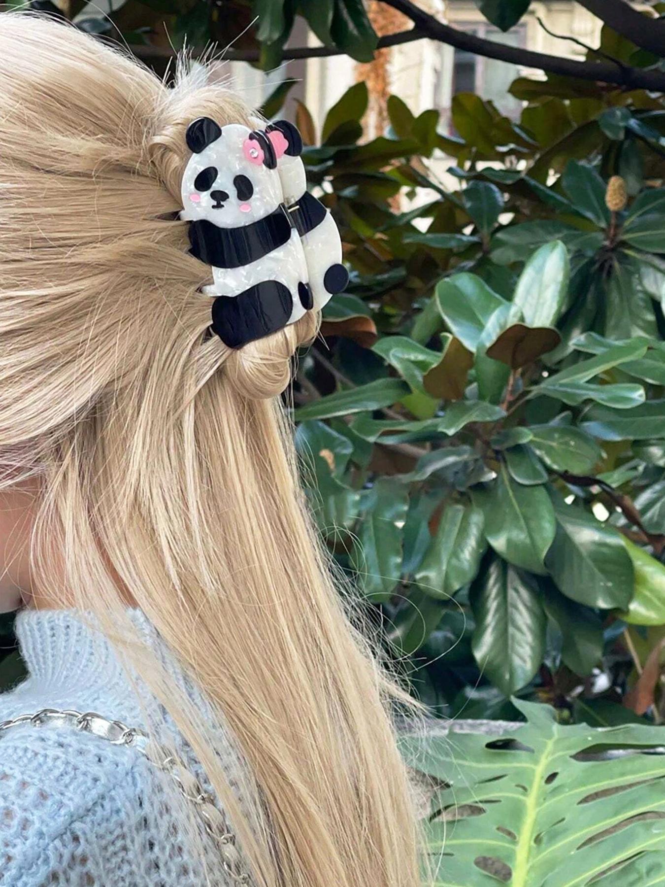 Cute Panda Design Hair Claw, Fashionable Hair Accessories for Women & Girls, Casual Versatile Hair Accessories for Daily Wear, Clip In Claw