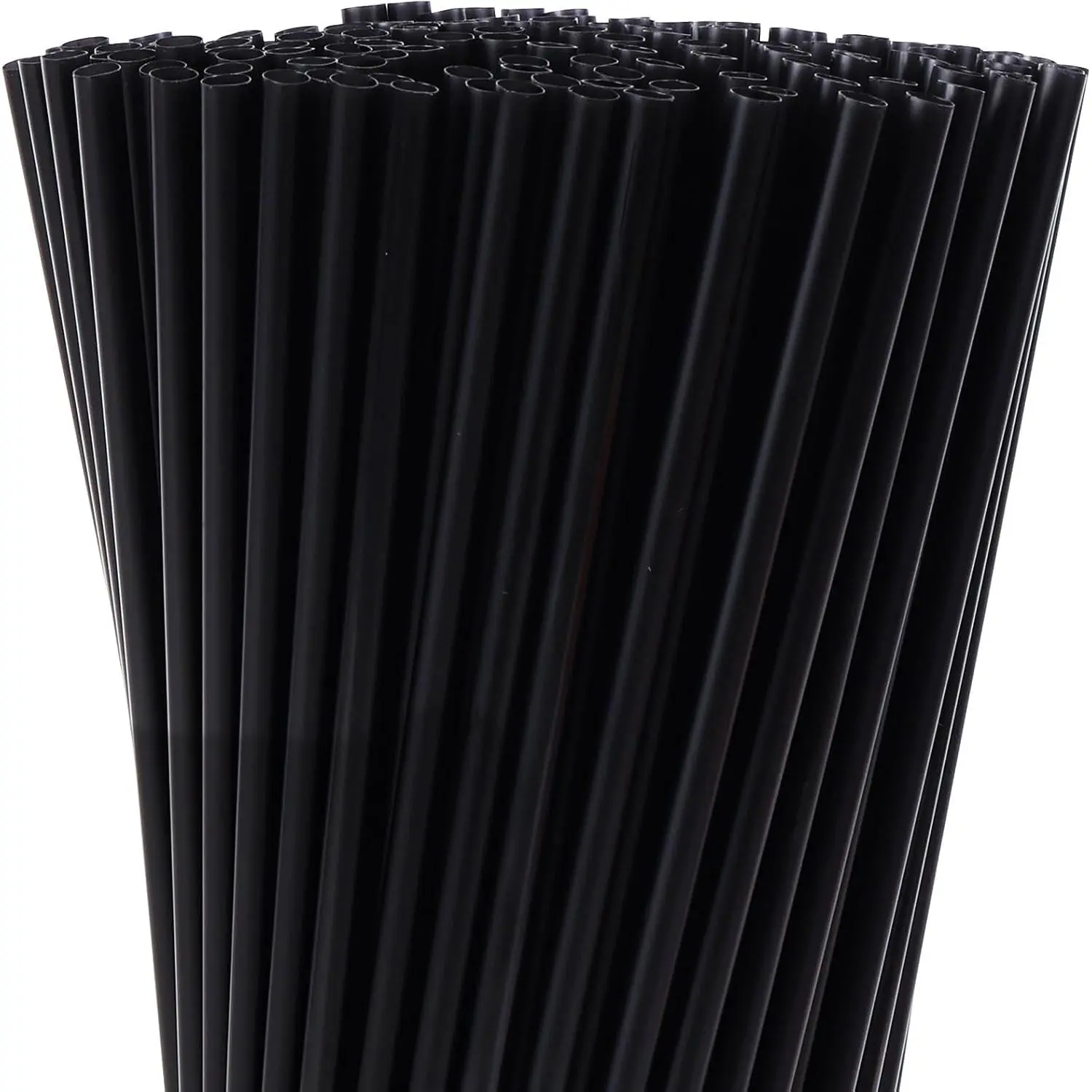 10.3" Disposable Plastic Drinking Straws, 100 Pack, Black | 0.24" Wide -Grade  Straws for Light Smoothies, Protein Shakes, Iced Coffee, Juice, Soda & 16-32oz Tumblers