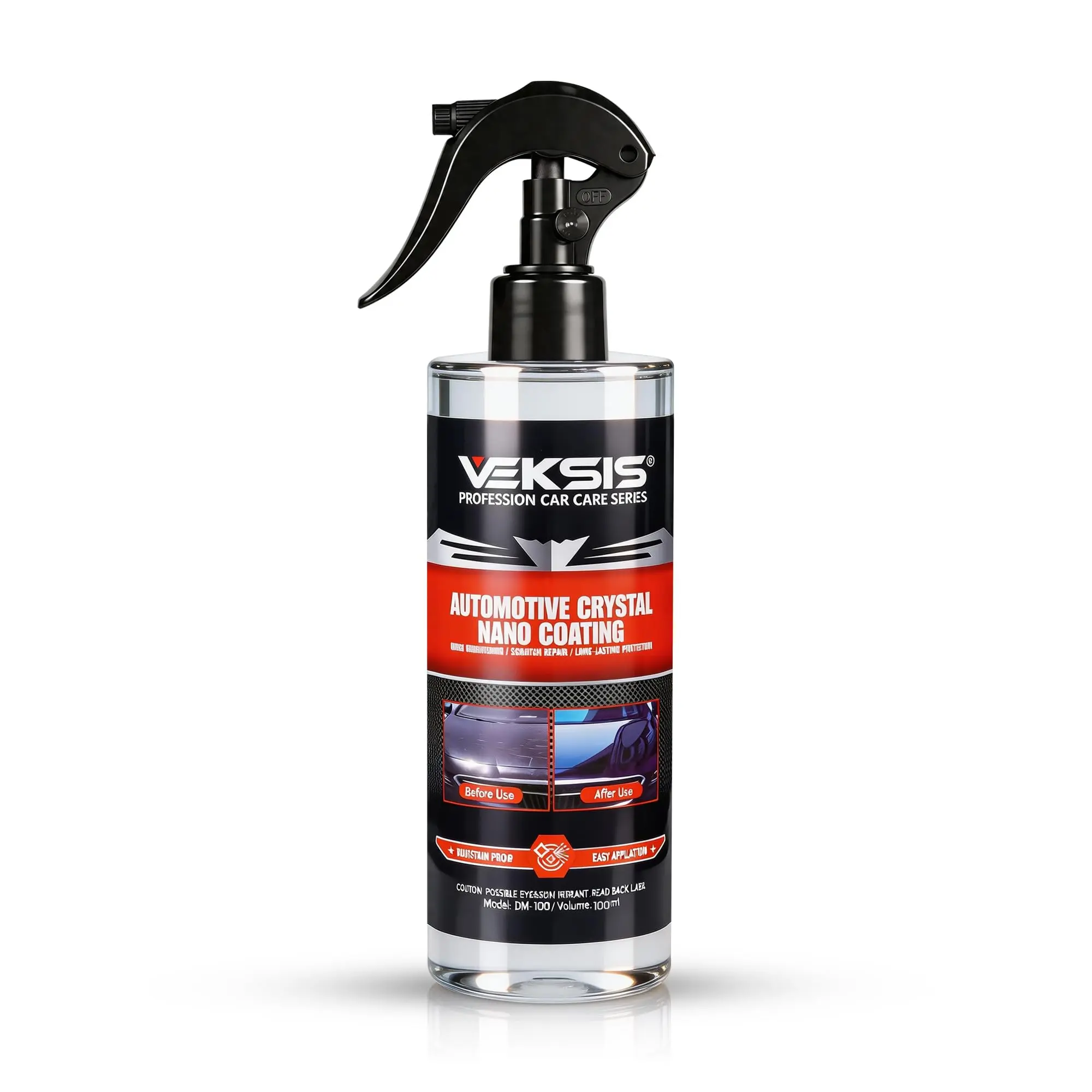 Veksis Automotive 9H Nano-Ceramic Coating - 100ml Travel Size Paint Sealant with 9H Nano Ceramic Technology, Extreme Hydrophobic Effect, UV Protection, High Gloss, Scratch Resistance, Fade Resistance