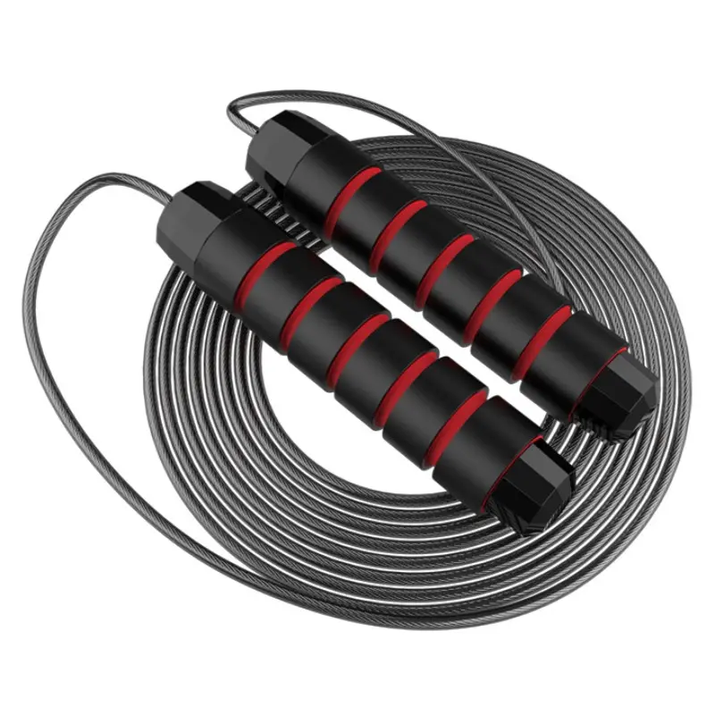 Professional Skipping Rope with Weighted Steel Wire, Tangle-Free Bearing Handle and Foam Adjustable Grip for Unisex Functional Gym Training, Foam Grips