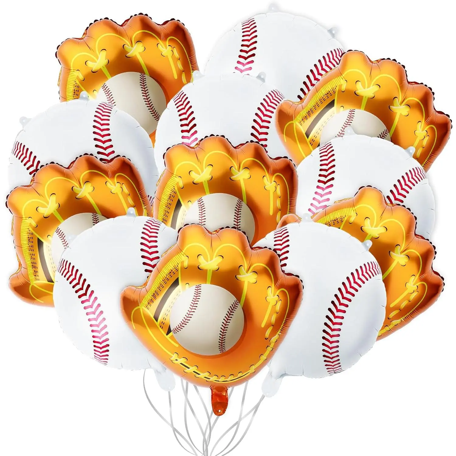 Baseball Balloons, 12 count Baseball  Glove Foil Balloons,  Balloon for Baseballs Birthdays Party  Themed  Shower  Party Favors Decorations Supplies Photo Props 17 Inch 19 Inch